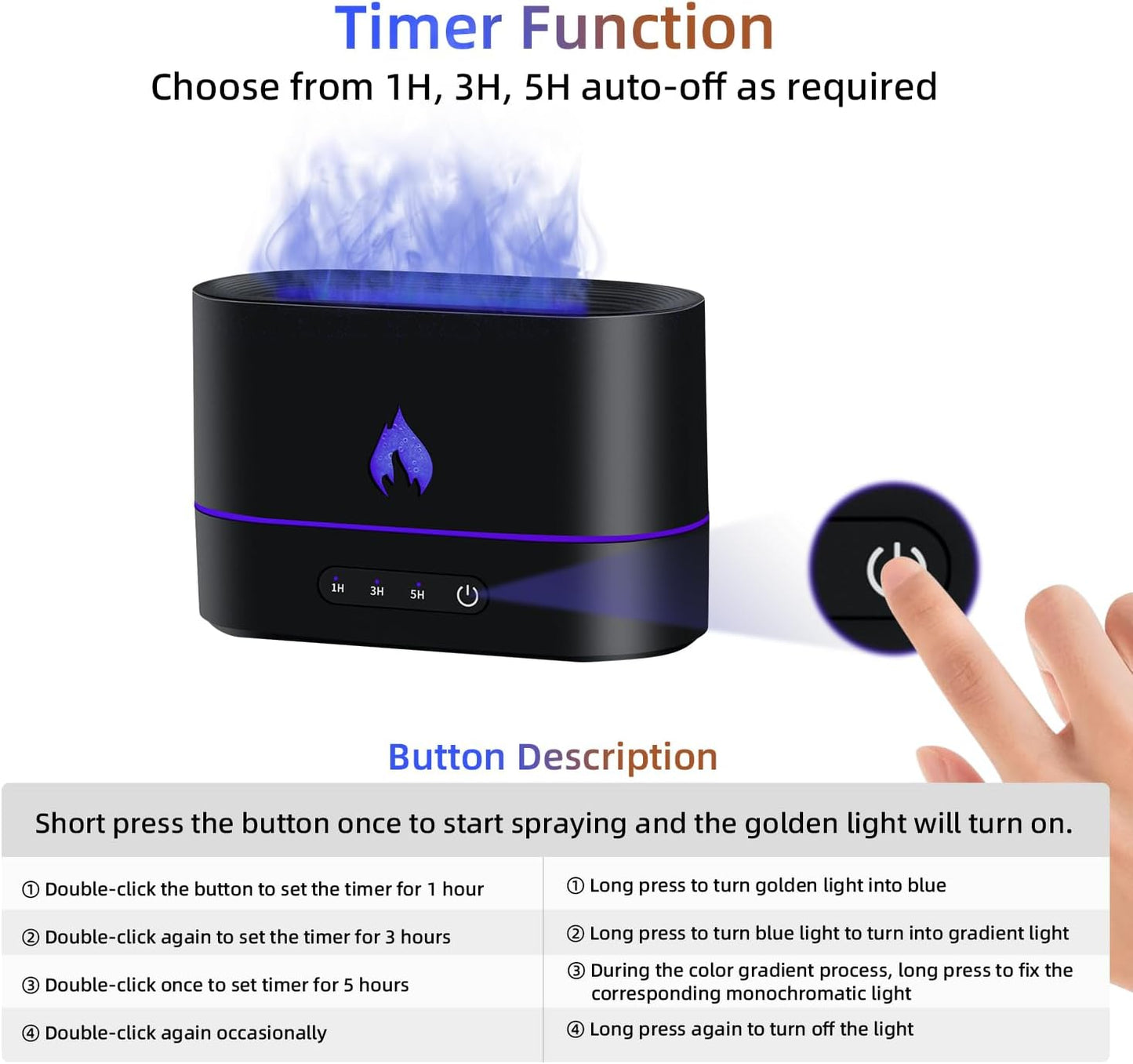 Flame Aroma Diffuser - Zwart