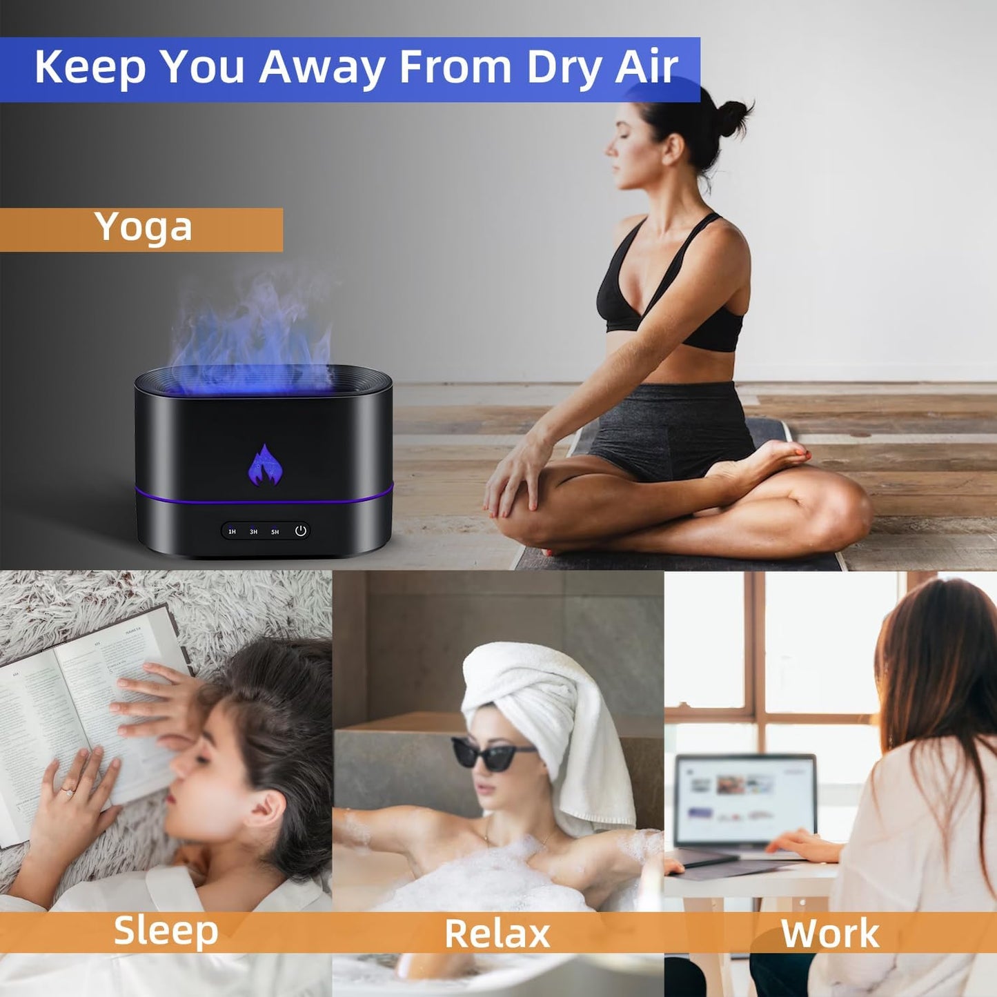 Flame Aroma Diffuser - Zwart